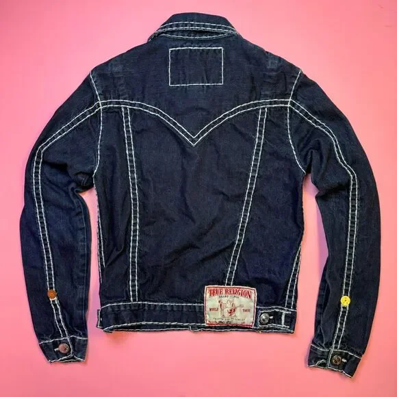 VINTAGE TRUE RELIGION JIMMY SUPER T 1990s Y2K DENIM JACKET💚